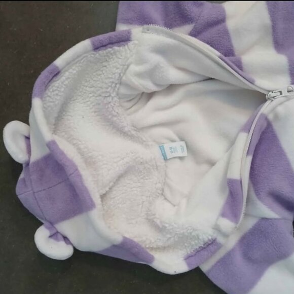 12-18m Fleece Hooded Fleece Suit with Ears Winter Warm - Picture 6 of 8